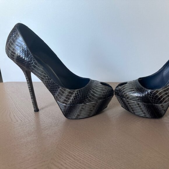 Sergio Rossi Snakeskin Cachet Pumps, Vero Cuoio, Blue Gradient, Size 37 - Picture 4 of 7